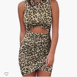 Body con leopard mini dress